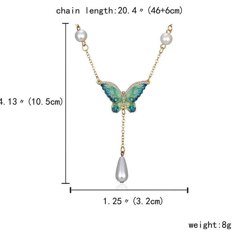 
 Бабочка кулон ожерелье серьги Эмаль живопись комплект ювелирных изделий для женщин и девочек  