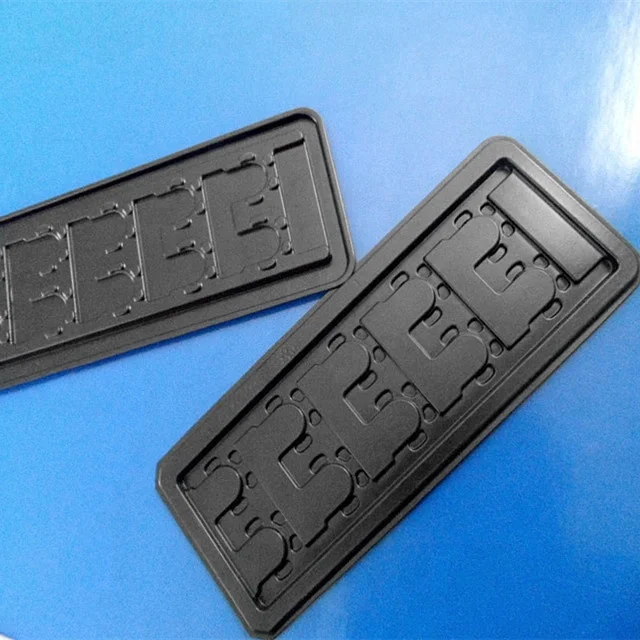  custom PS plastic packing black electronic blister packaging