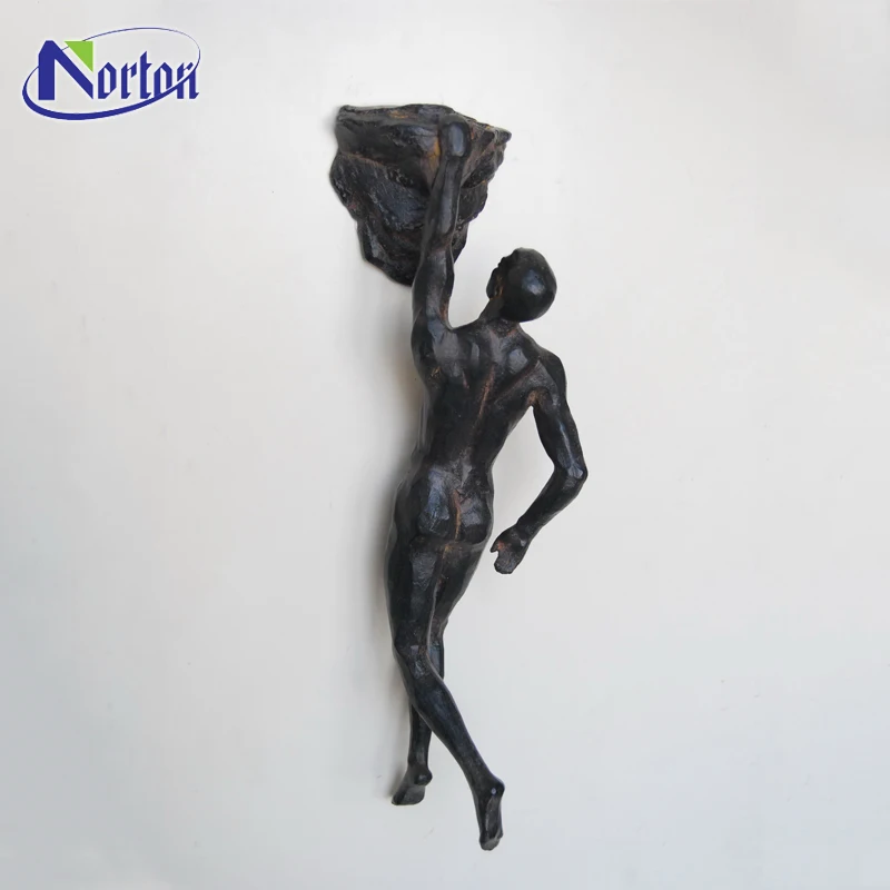  Металлическая 3d Художественная интерьерная декоративная Бронзовая статуя медная подвесная металлическая Мужская настенная скульптура