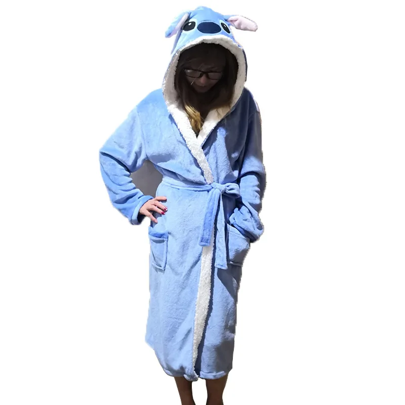 AIMINYZ Wholesale Cartoon Unicorn Nightgown Robe Cheap Nightwear Sleepwear Women Terry Bathrobe Pajama Adult Onesie Girl Men