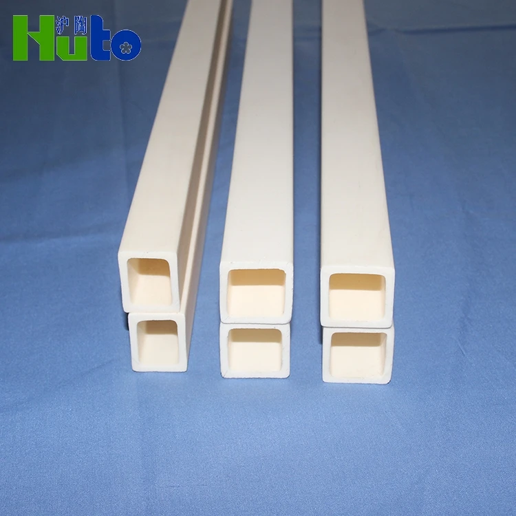 High Temperature Insulation Refractory Square 99% Alumina Ceramic Tube ceramic pipe