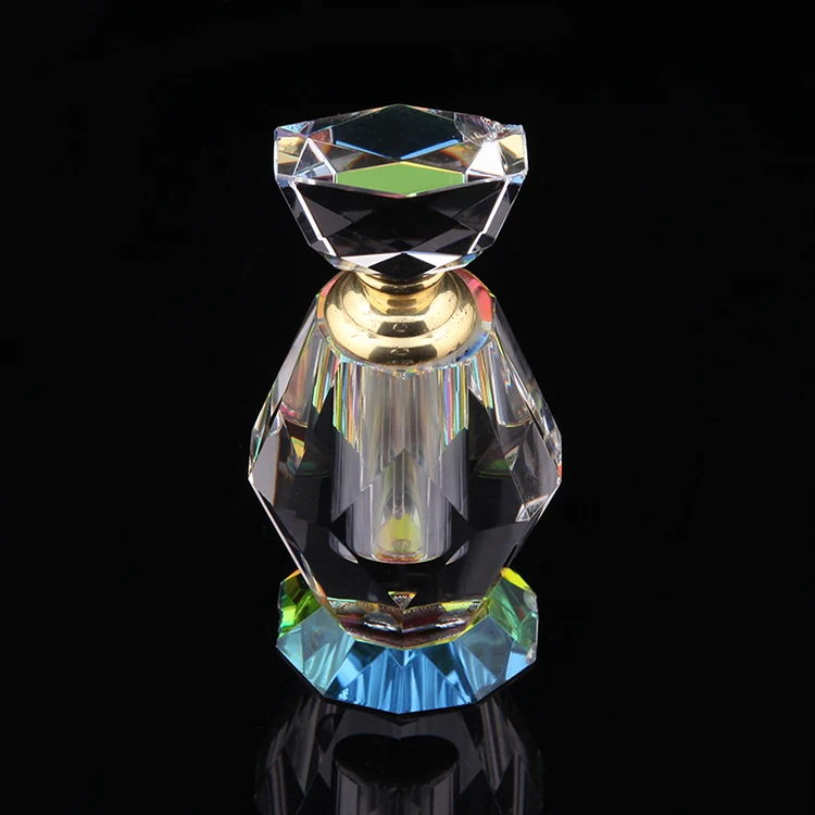 Vintage Perfume Bottle Empty Refillable Crystal Perfume Bottle with Screw Top Lid and Glass Dabbing Stick