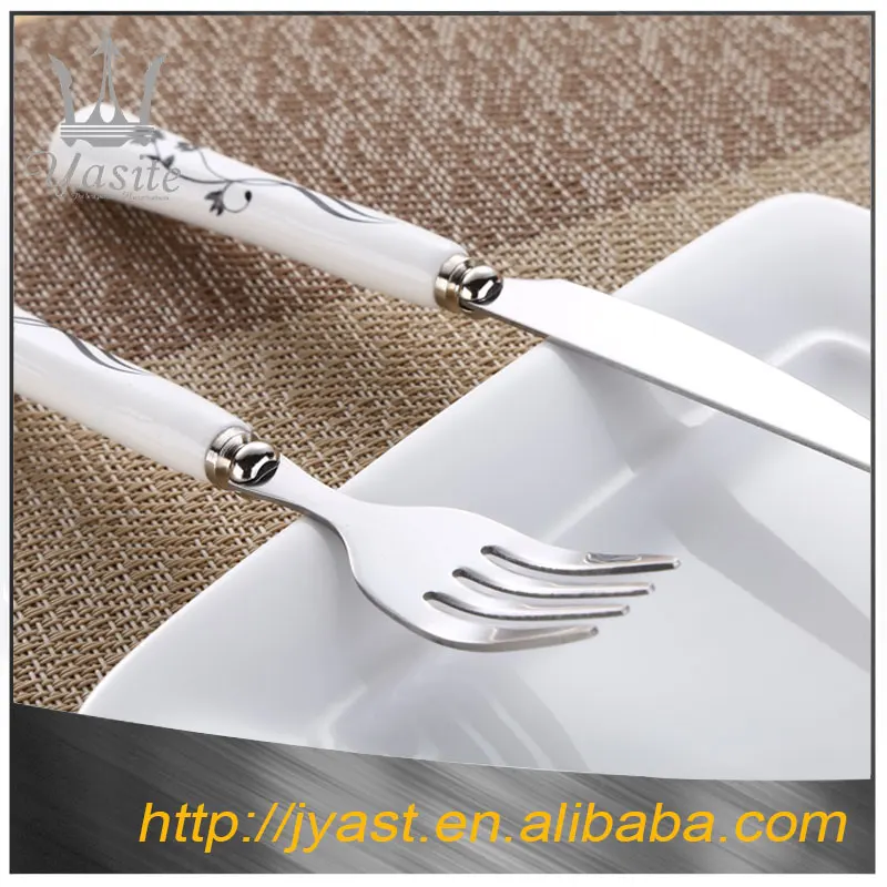Graceful Pitchfork With Ceramic Handle Inox Stainless Steel Fruit Fork Knife