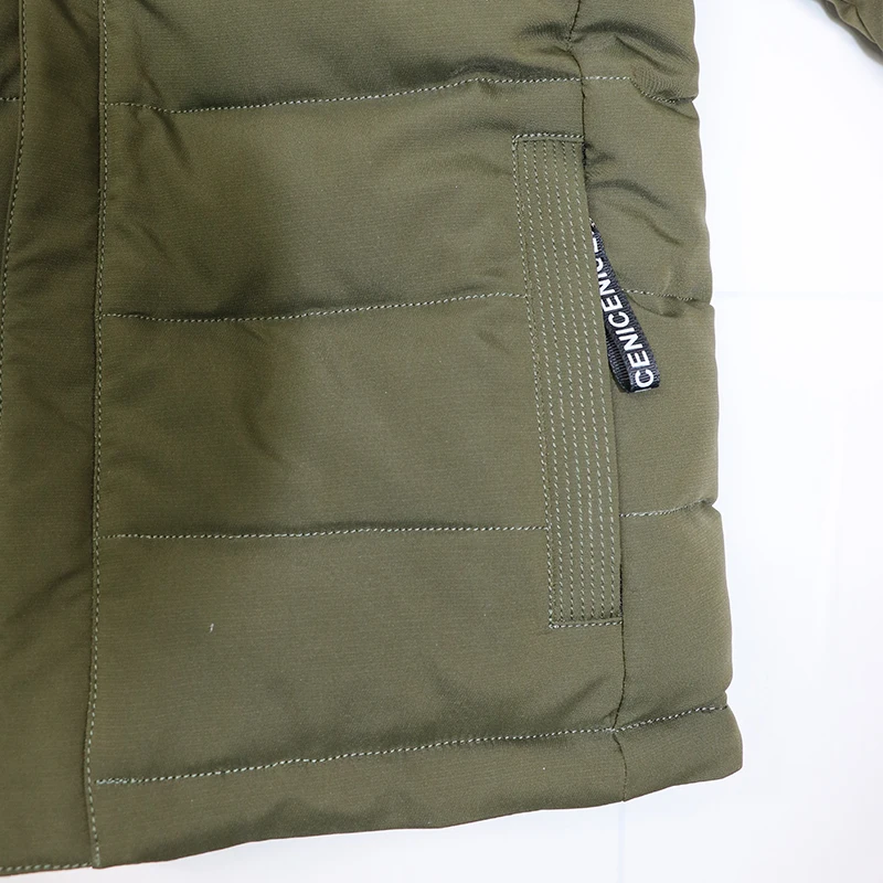 Fashion customized size woven winter boys down jacket custom kids down coat  kids fur collar down jacket