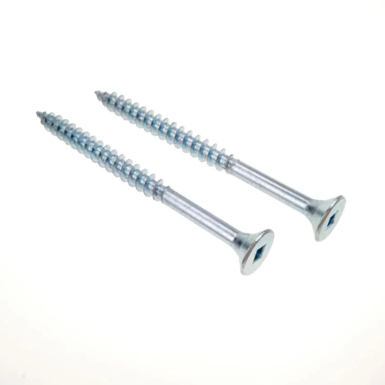 Square Drive Robertson Wood Screws Flat Head Steel Fastener Galvanized Twinfast Threads Screws 4.8 X 50