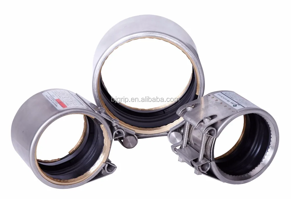 GRIP Axially Restrained Pipe Fitting Straight Plastic Pipe repair Coupling With Copper Anchoring Rings