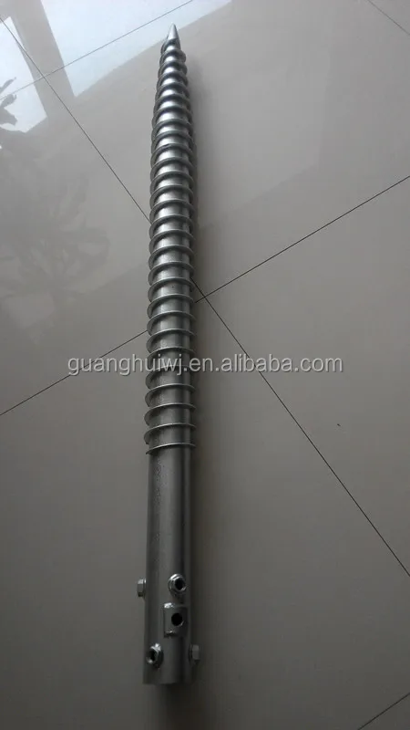 Galvanized ground screw pole post anchor for solar project