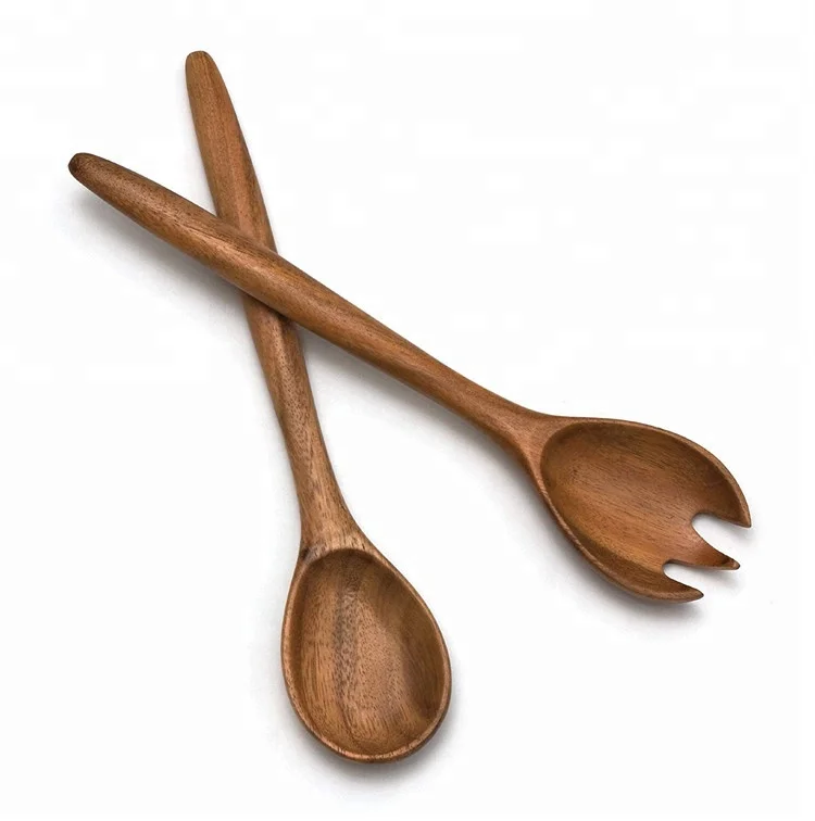 One Pair Bamboo Salad Server