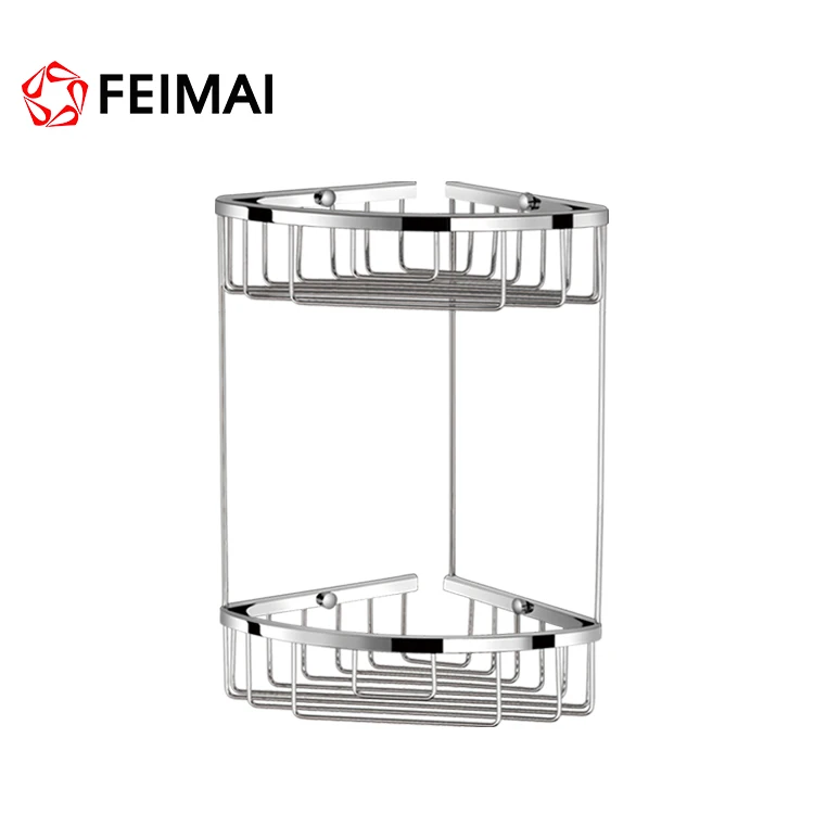 
Wall Corner Modern Double Plastic Bathroom Shower Caddy 