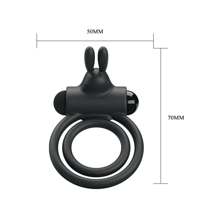 Silicone Vibrating Rabbit Sex Cock Penis Ring male sex toy