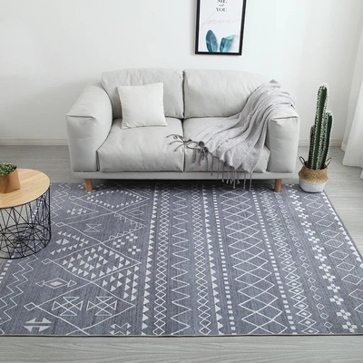 Moroccan Area Rug,Woven Cotton Cream Chic Diamond Printed Rugs Door Mat