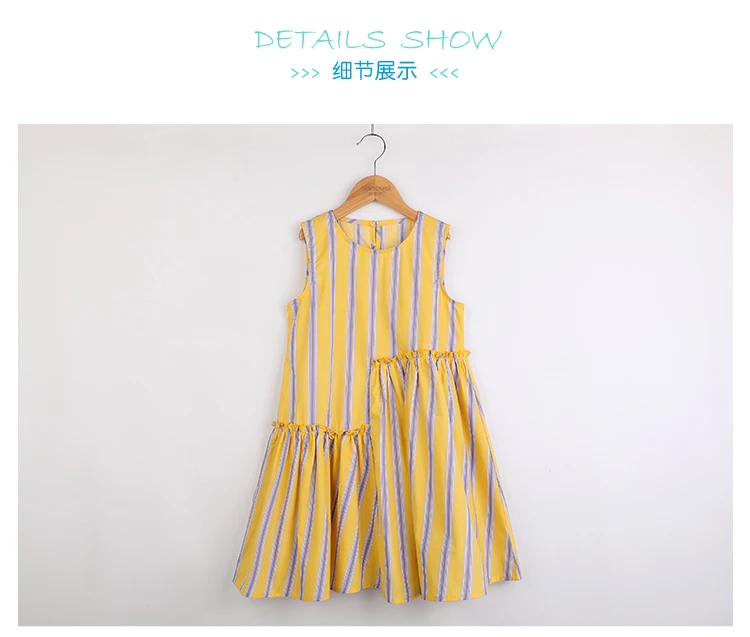 
Hot Sale Kids Girl Vertical Stripe Summer Leisure Sweetness Dress Sleeveless Skirt 