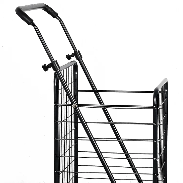 Folding Shopping trolley cart with Swivel Wheels / Grocery Cart with High Adjustable Handle