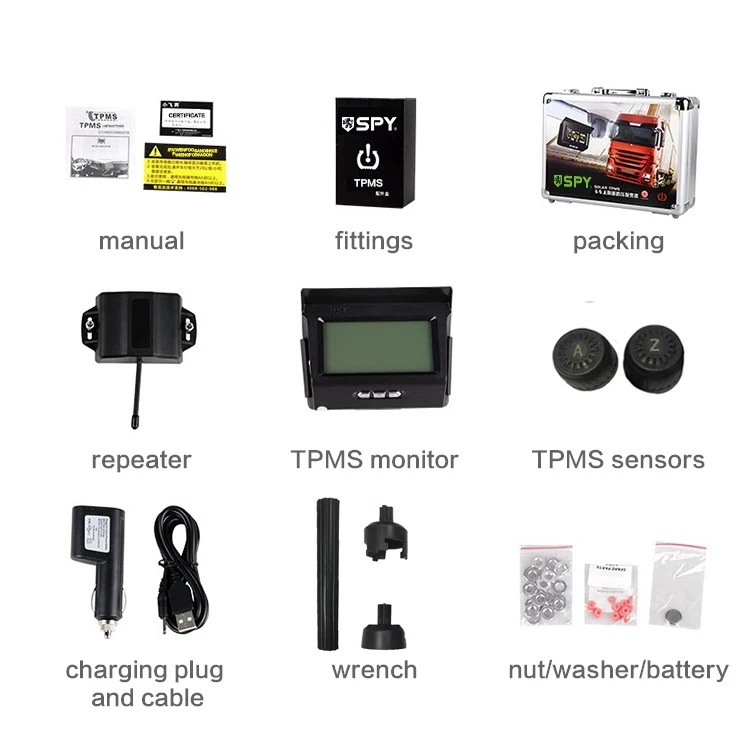 Spy solar power 200 Psi external sensor bus truck TPMS