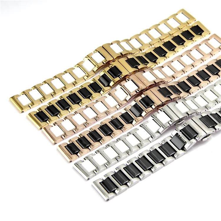 14 16 18mm Stainless steel and ceramic watch band metal 20mm 22mm Strap smart watch