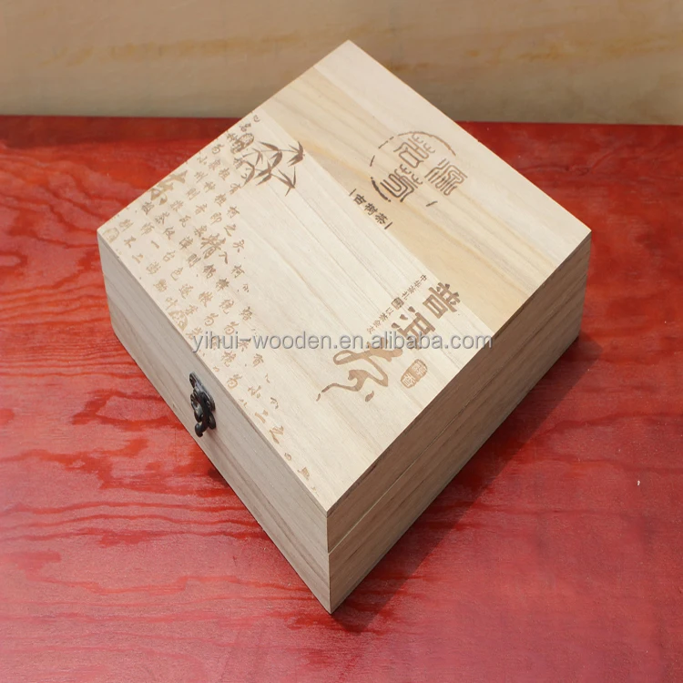 
custom made wooden tea packaging boxes with 4 compartments 
