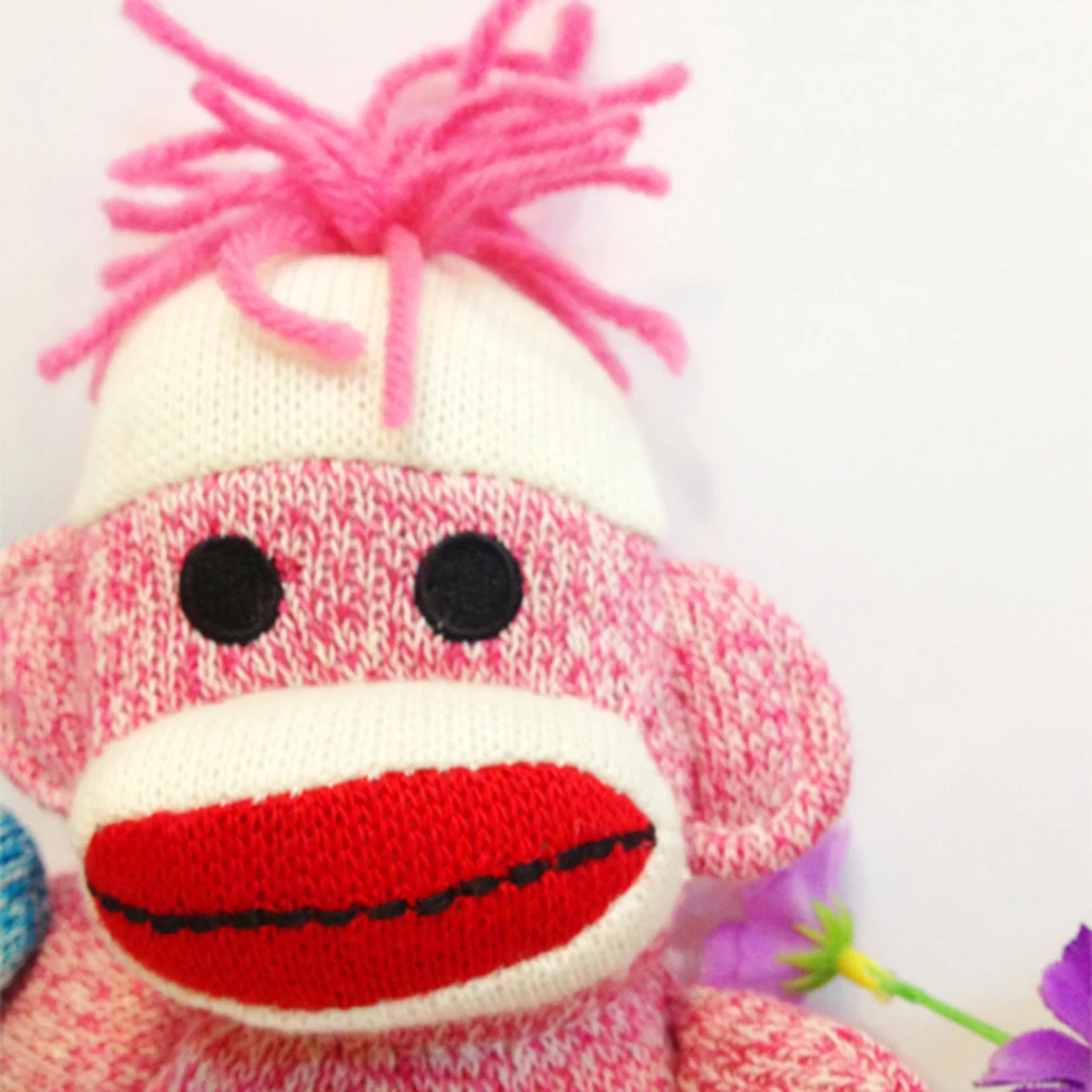 Fashion best make toys, wool plush monkey with big red mouth on selling