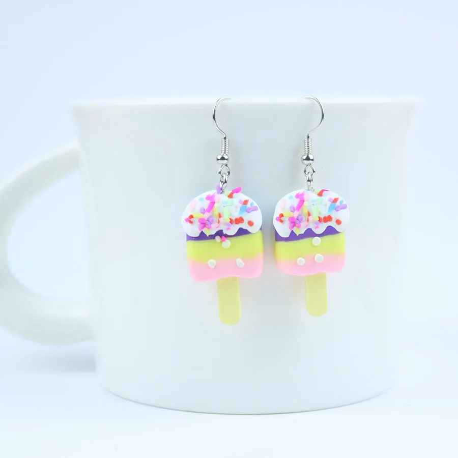 Fashion Jewellery Handmade Polymer Clay Soft Cute Ice Cream Earrings Women Christmas Piercing Ear Stud For Cute Girl