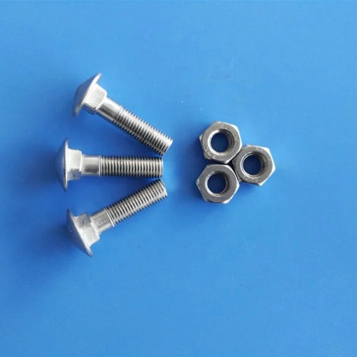 China low price DIN603 carriage bolts with nuts zinc plated high quality grade 4.8