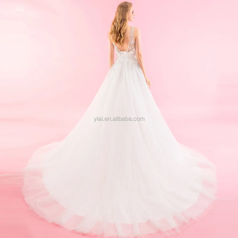 RSW1329 A Line Crystal Beads For Luxury Wedding Dress