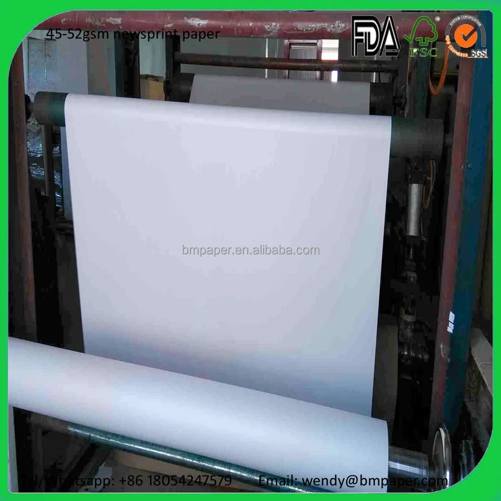
48gsm 781mm newsprint paper reel / daily paper / newspaper jumbo roll 