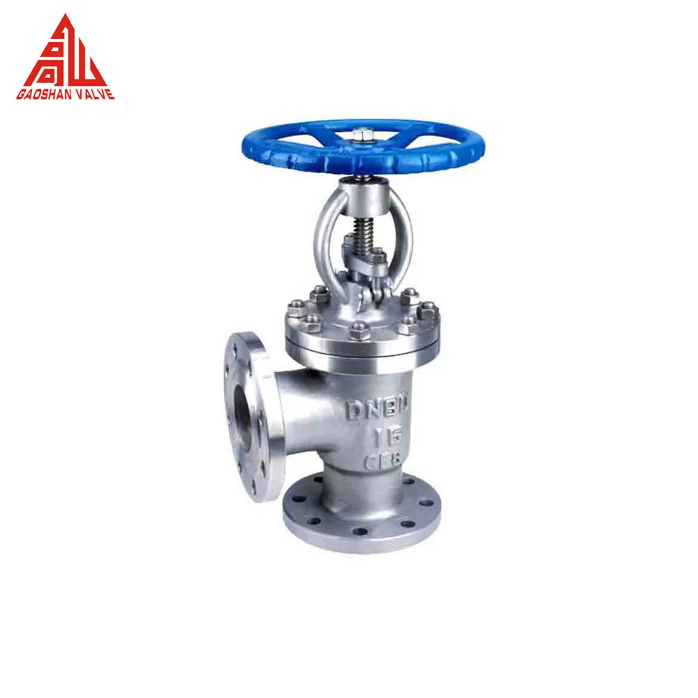 All Stainless Steel Angular Type DN80 PN16 CF8 Globe Valve
