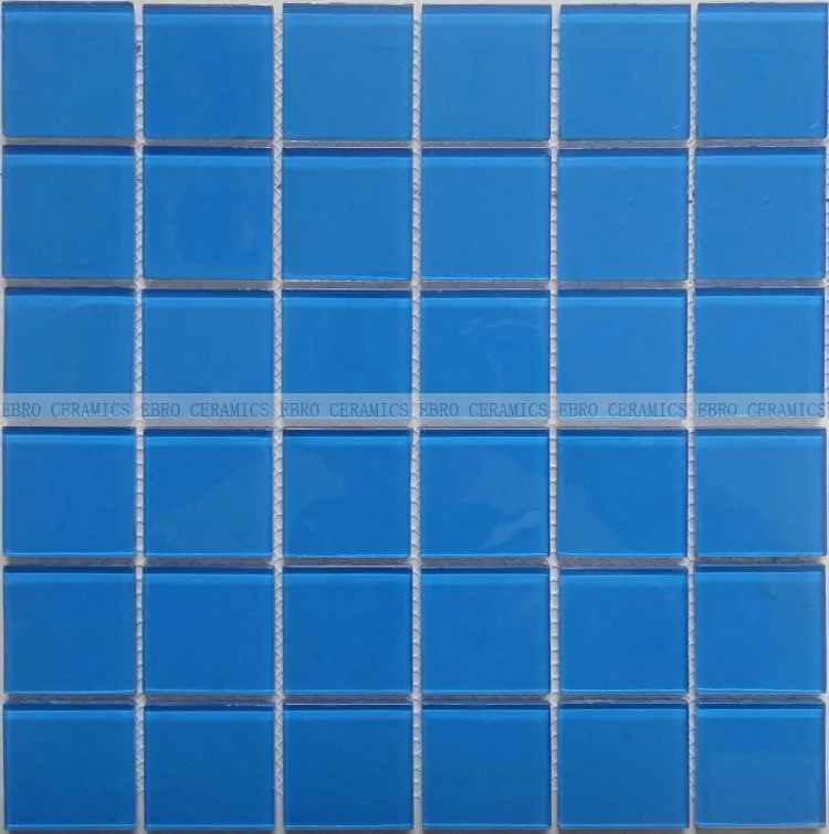 Grade 3a Swimming Pool Tiles Glass Mosaic Blue Color Decorative Glass Pool Mosaic Tile