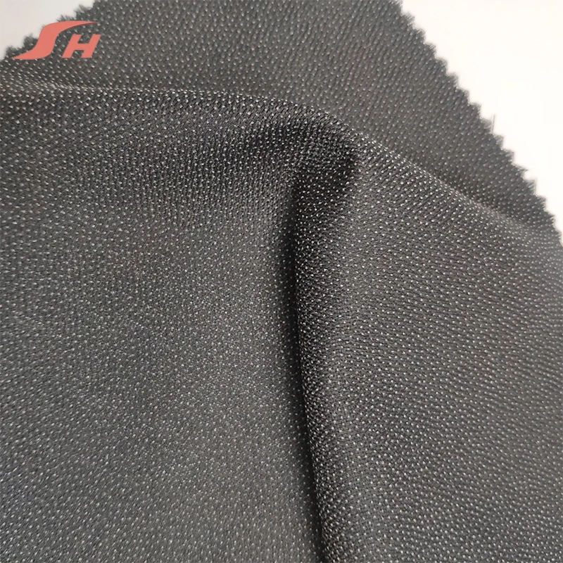 100% Polyester fusible adhesive interlining shirt plain weave woven interlining in china