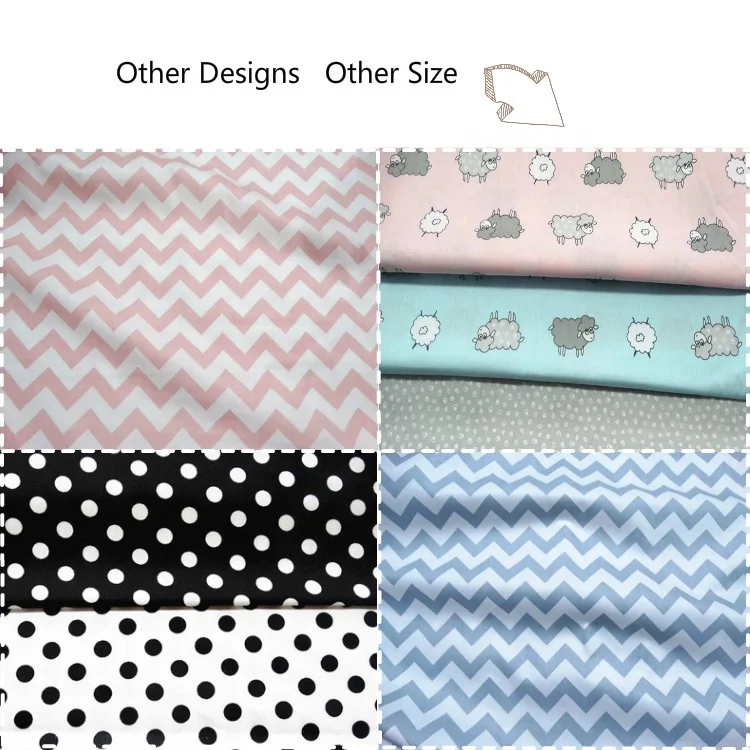 
Amazon Hot Sale Crib Mattress Set Printed Woven Cotton Flat Sheets Baby Bed Linen Gift 