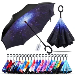 advanced windproof double layer inverted umbrella branded logo inverted umbrella