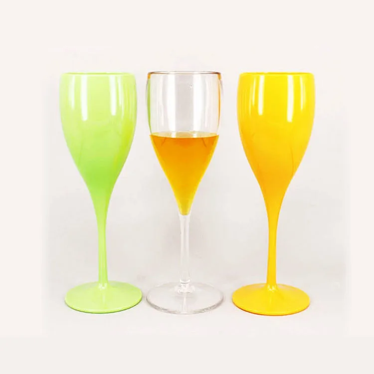 
White Acrylic Plastic Champagne Wine Flutes Glass Tulip Glass for Party 