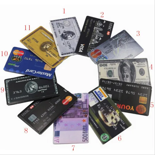 6 Стиль Тип Банковская карта памяти флешки 100% Real 4 ГБ 8 ГБ 16 ГБ 32 ГБ 64 ГБ Кредитная Карта ручка привода USB 2.0 флэш- Привод