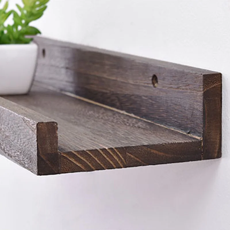 Solid Wood U-shaped Decorative Wall Shelf in Interior Antique Design Natural Living Room Furniture Modern Home Furniture