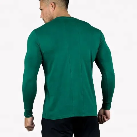 cheap custom plain blank printing casual performance t shirt 100% cotton homme sport wear fitness mens long sleeve t shirts