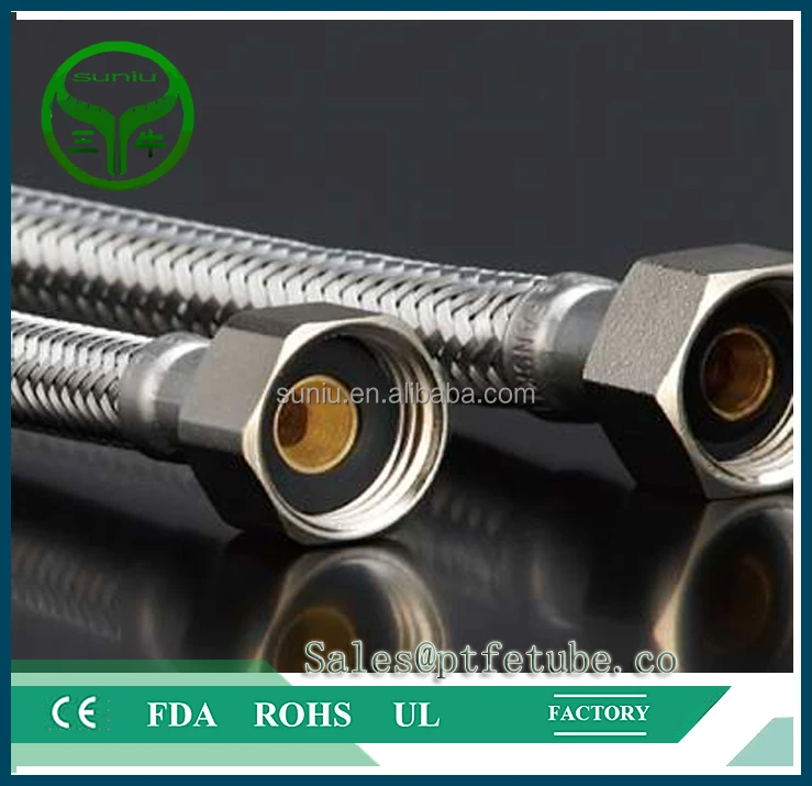 
PTFE hose braided with stainless stee 