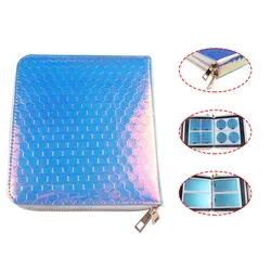 Finger Angel 192 Slots Leather Laser Silver Nail Art Stamping Plate Case/Bag/Folder Nail Template Organizer