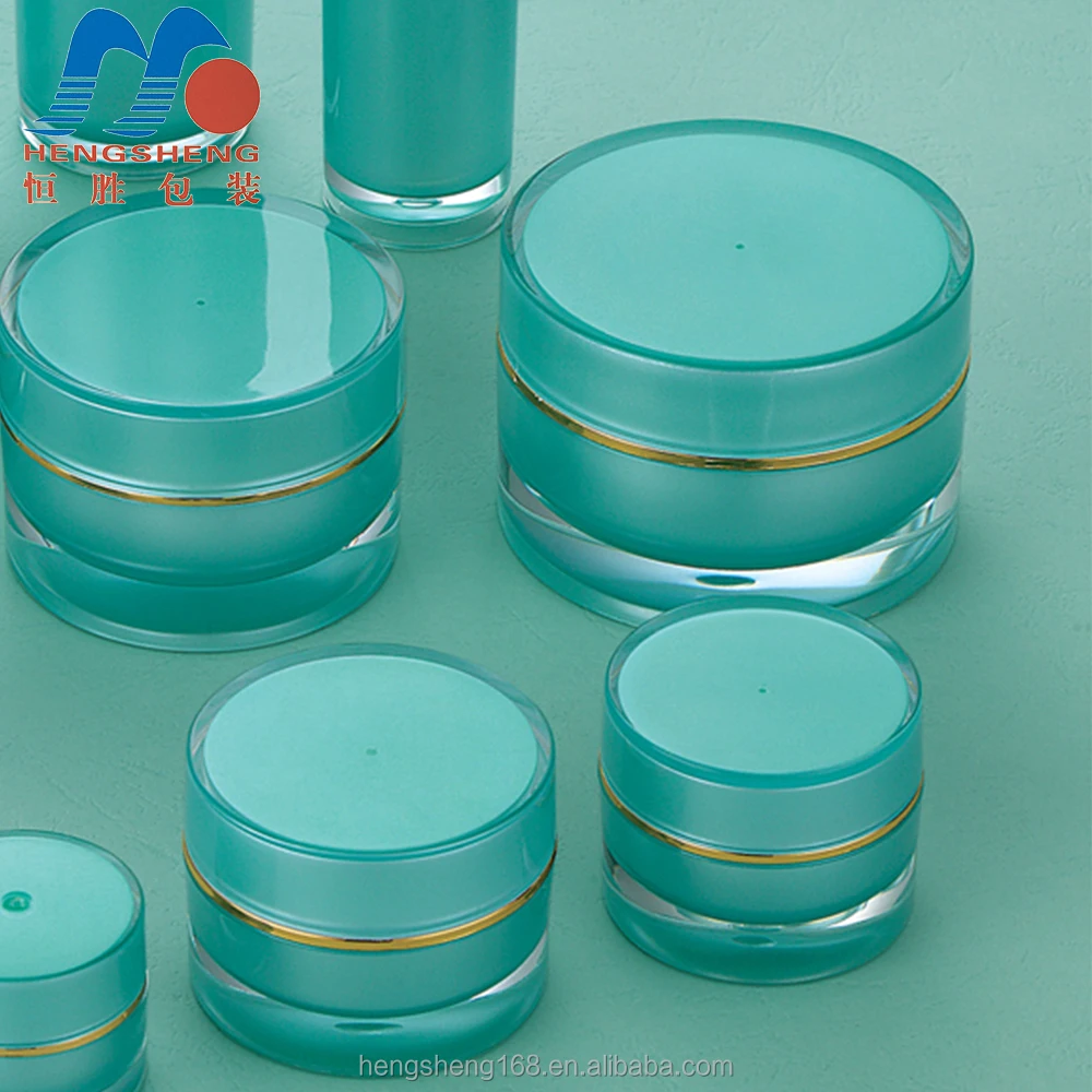 Hengsheng manufacturer supply 5g/15/20/30/50g transparent green plastic empty cosmetic jar for skin care cream