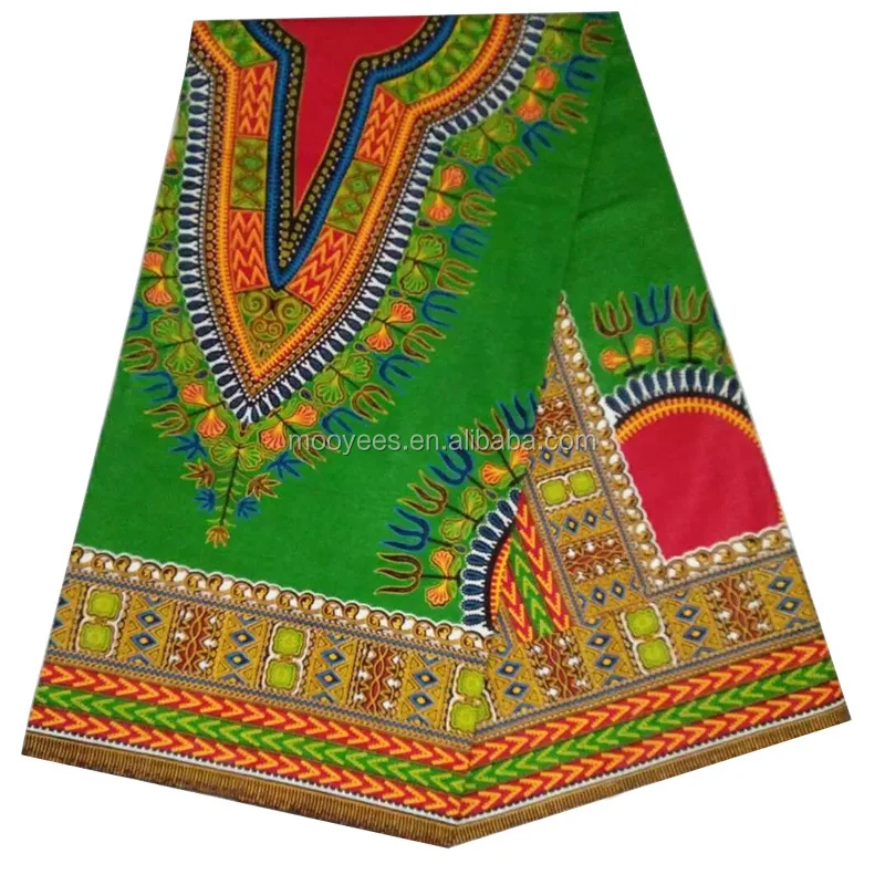 green and red color fashion wax print dashiki material high quality lady cheapest