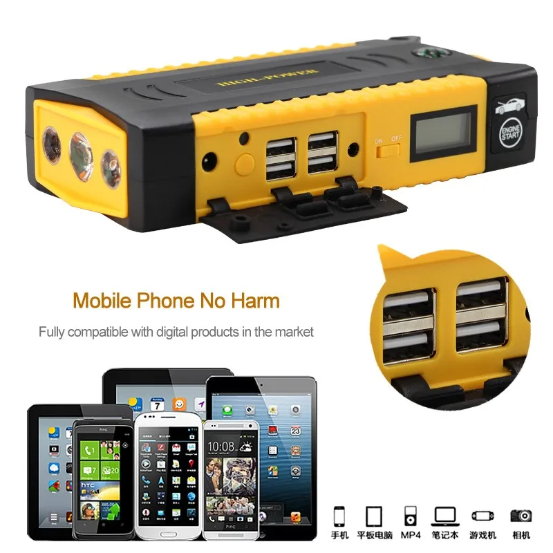 Super Capacitor TM19 Jump Starter 12V 69800mAh With Air Compressor Waterproof Car Battery Booster Jump Starter Charger