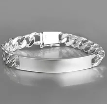 Wholesale Silver Plated Fashion Bracelet Bangle Jewelry Trendy Men 10mm Bracelets Best Gift Free shipping Pulseras