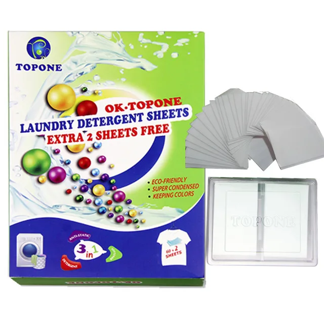 TOPONE brand China Best Wholesale Laundry Detergent Sheet Household Cleaning Product For Apparel