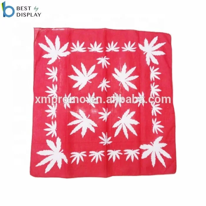 Fashion design screen printing multifunctional square custom cheap 100% cotton bandana