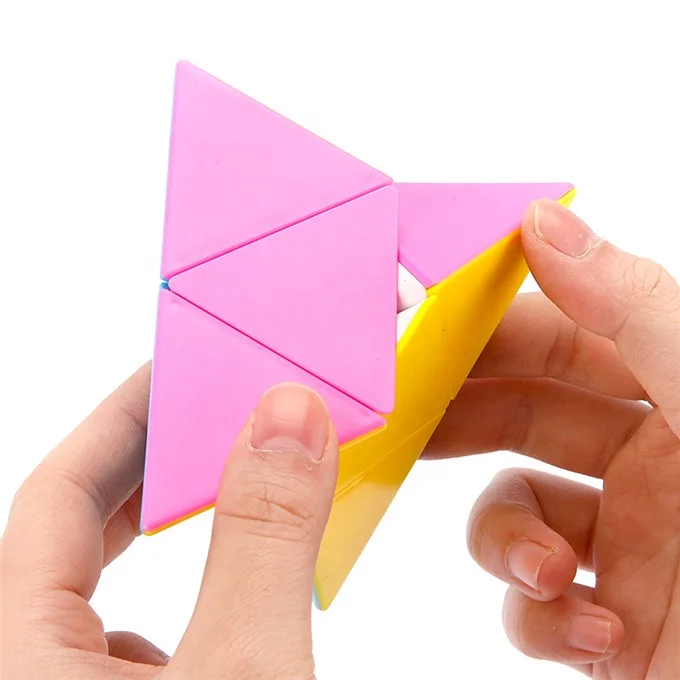 Fidget toy 9.8cm puzzle stickerless toy plastic 2X2 triangle pyramid cube