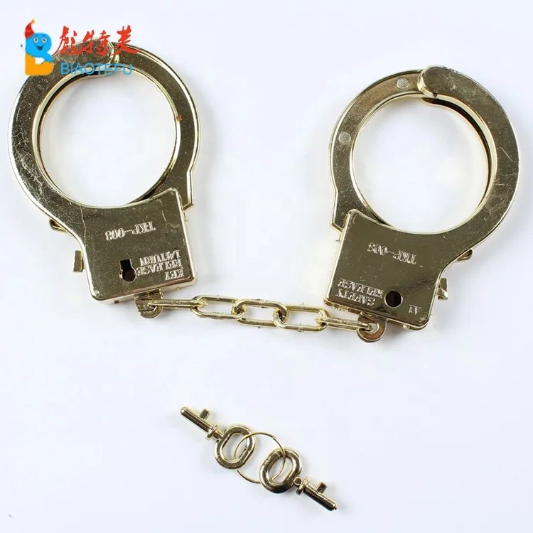 party cosplay plastic police handcuffs toys with key