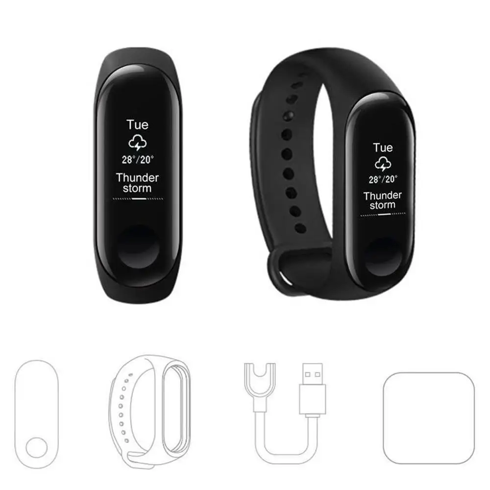 Горячая Распродажа оригинальный Xiaomi Mi Band 3 OLED сенсорный большой экран 20 дней в режиме ожидания водонепроницаемый