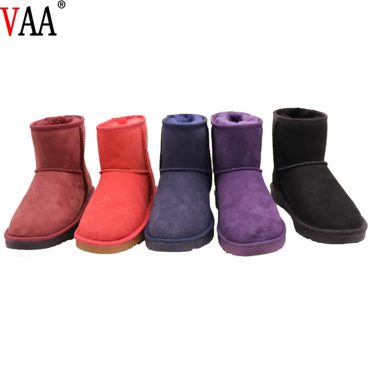 
5854-2 Double Face Australian Sheepskin Antiskid TPR Sole Winter Factory Women Snow Boots Shoes 
