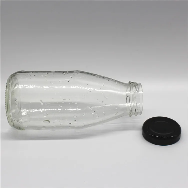 100ml 200ml 250ml 500ml 1000ml empty glass milk bottle with plastic/plate cap juice beverage drinking clear glass bottles