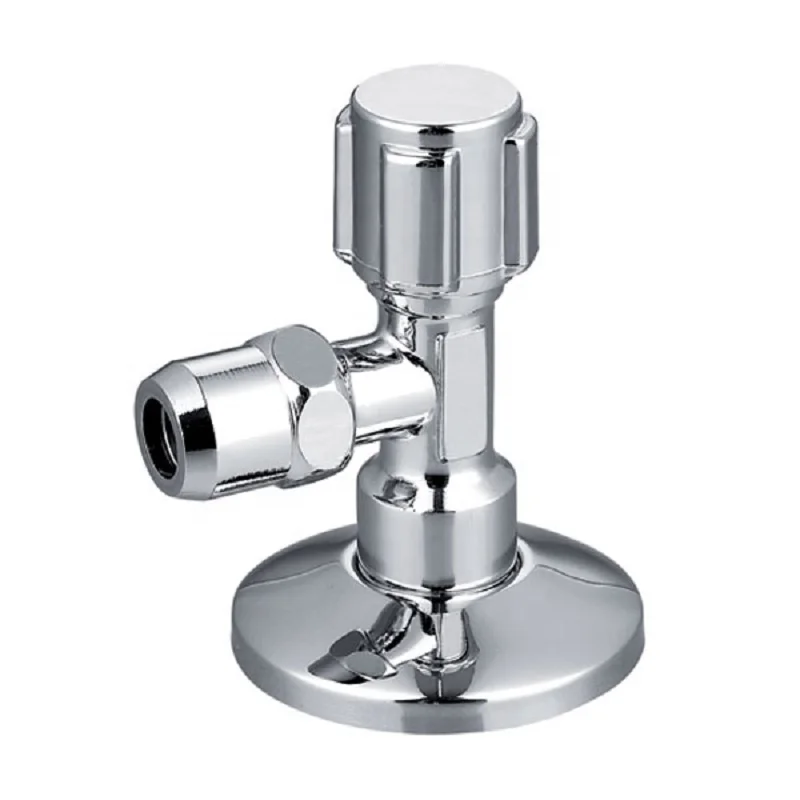 Хромированный угловой стопорный клапан из латуни