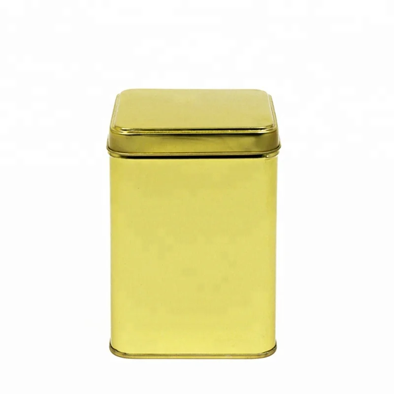 Factory gold color square tin can for cosmetic case