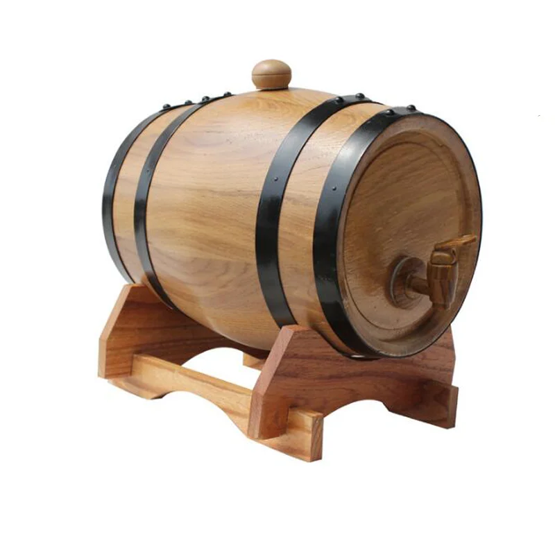 1.5L barrel Vintage Wood Oak Timber Wine Barrel for Whiskey Decorative Barrel Hotel Restaurant Display
